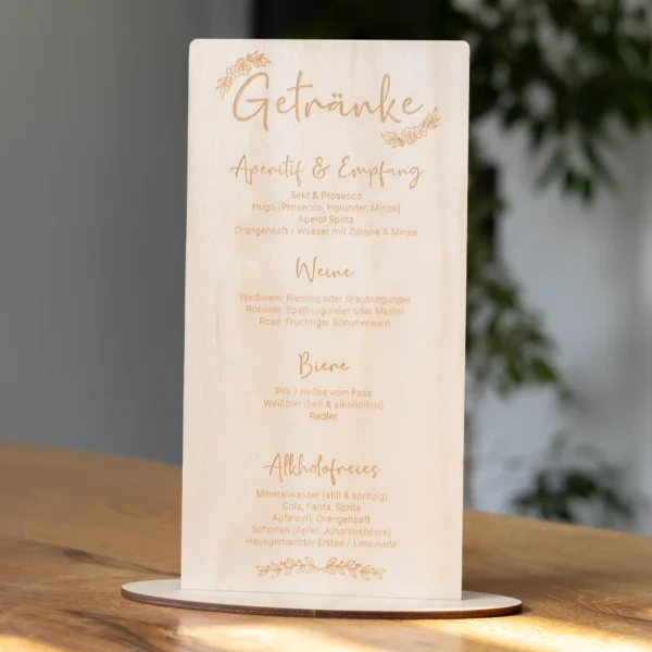 Personalisierte Menükarte für Hochzeiten aus Holz - Profilbild