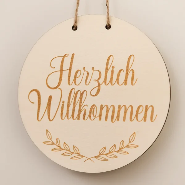 Türschild - Herzlich Willkommen