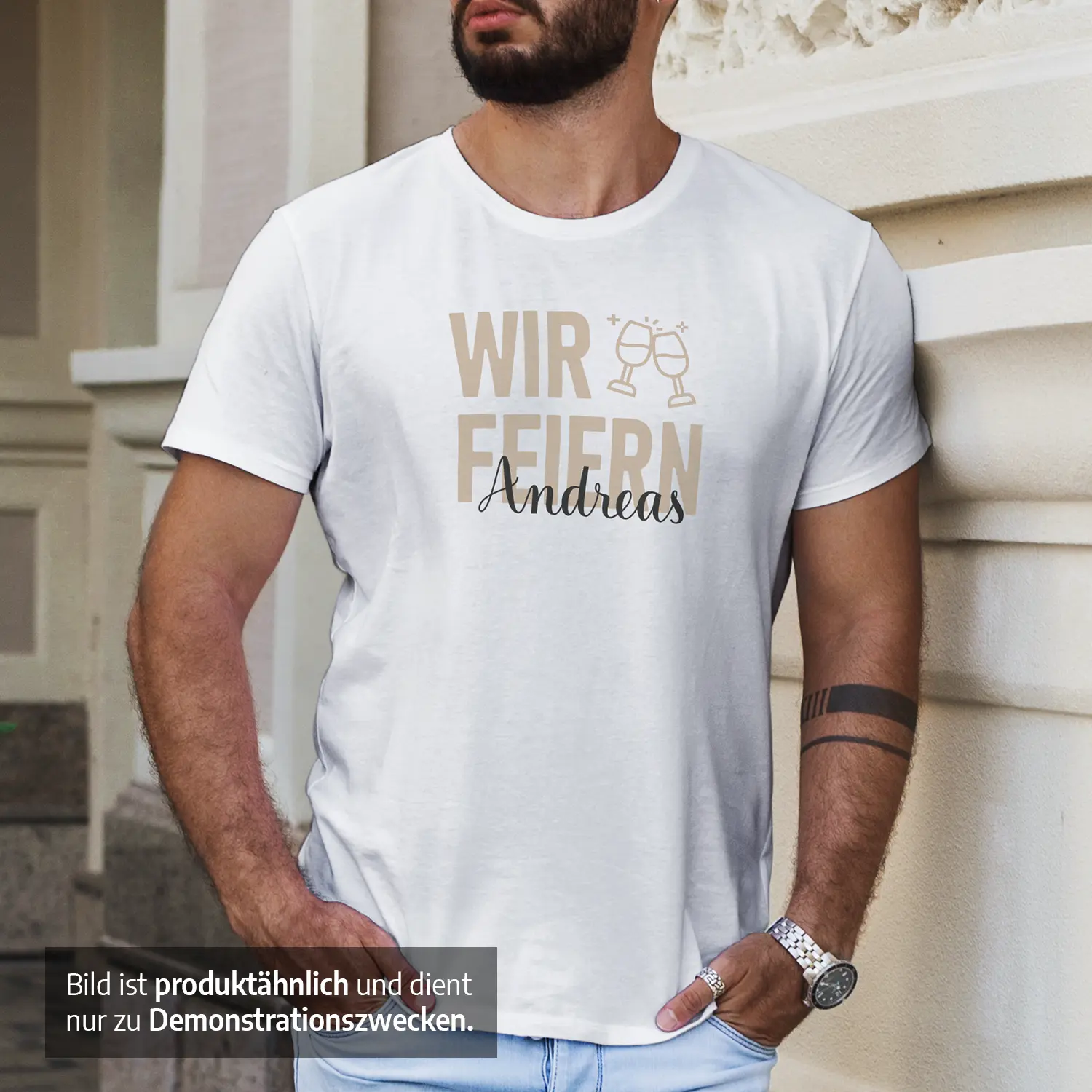 JGA T-Shirt Set für Männer und Frauen – Ich Heirate – Wir Feiern, personalisiert mit Namen 5 JGA T-Shirt Set für Männer und Frauen - Ich heirate - Weiß - Mann