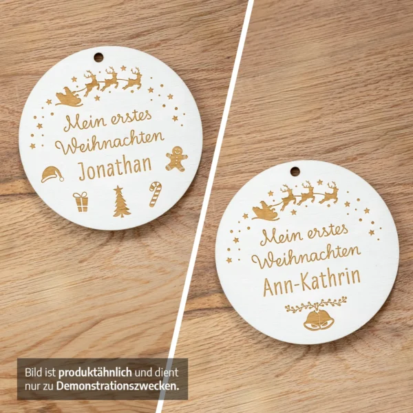 Meilensteinkarten - Mein erstes Weihnachten personalisiert mit Namen - Produktbild