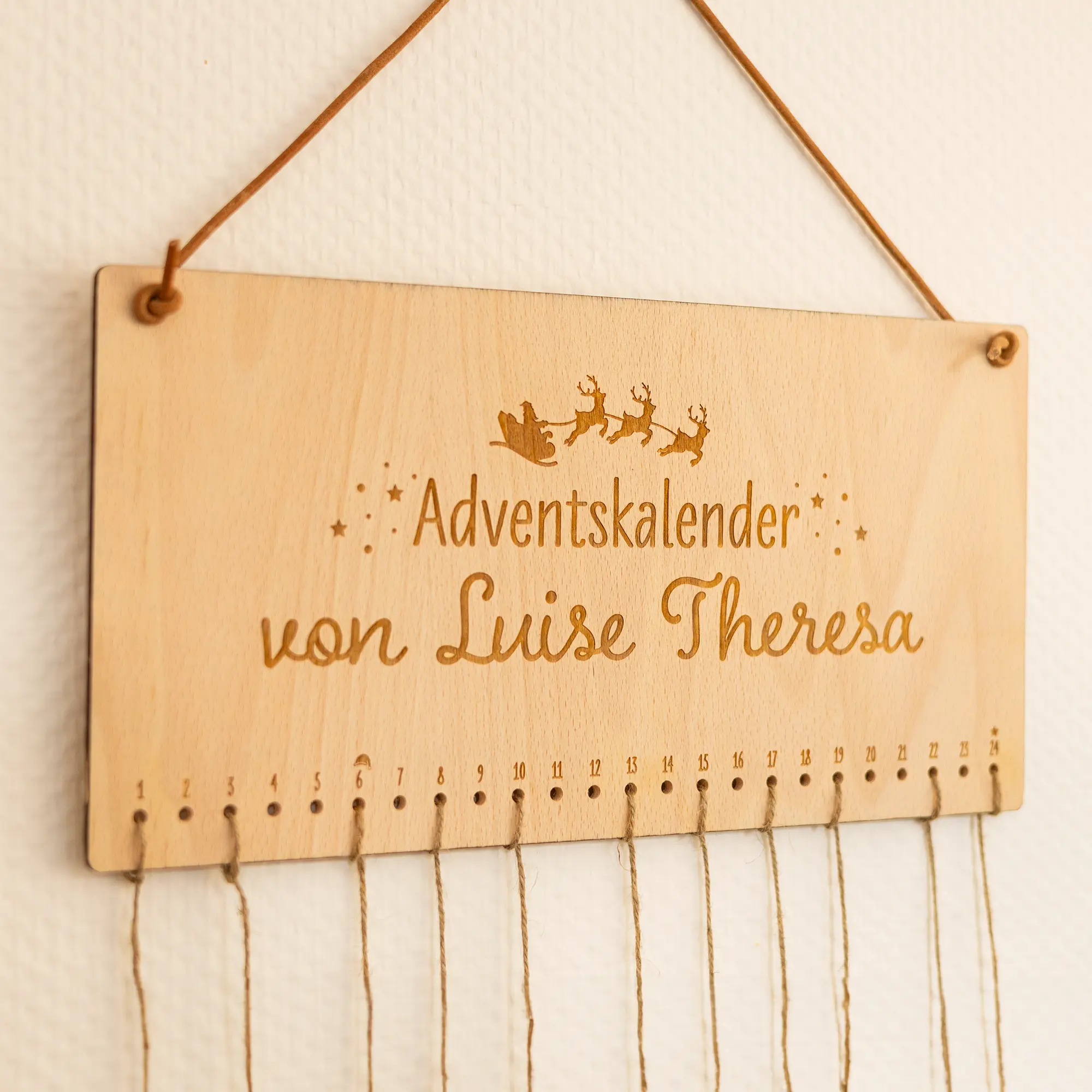 Adventskalender aus Holz, personalisiert - Gesamtansicht