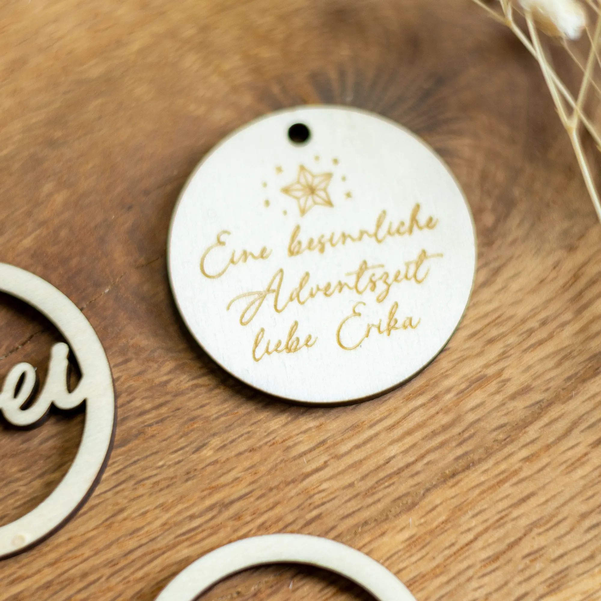 Adventskranz Nummern Holz Personalisierung