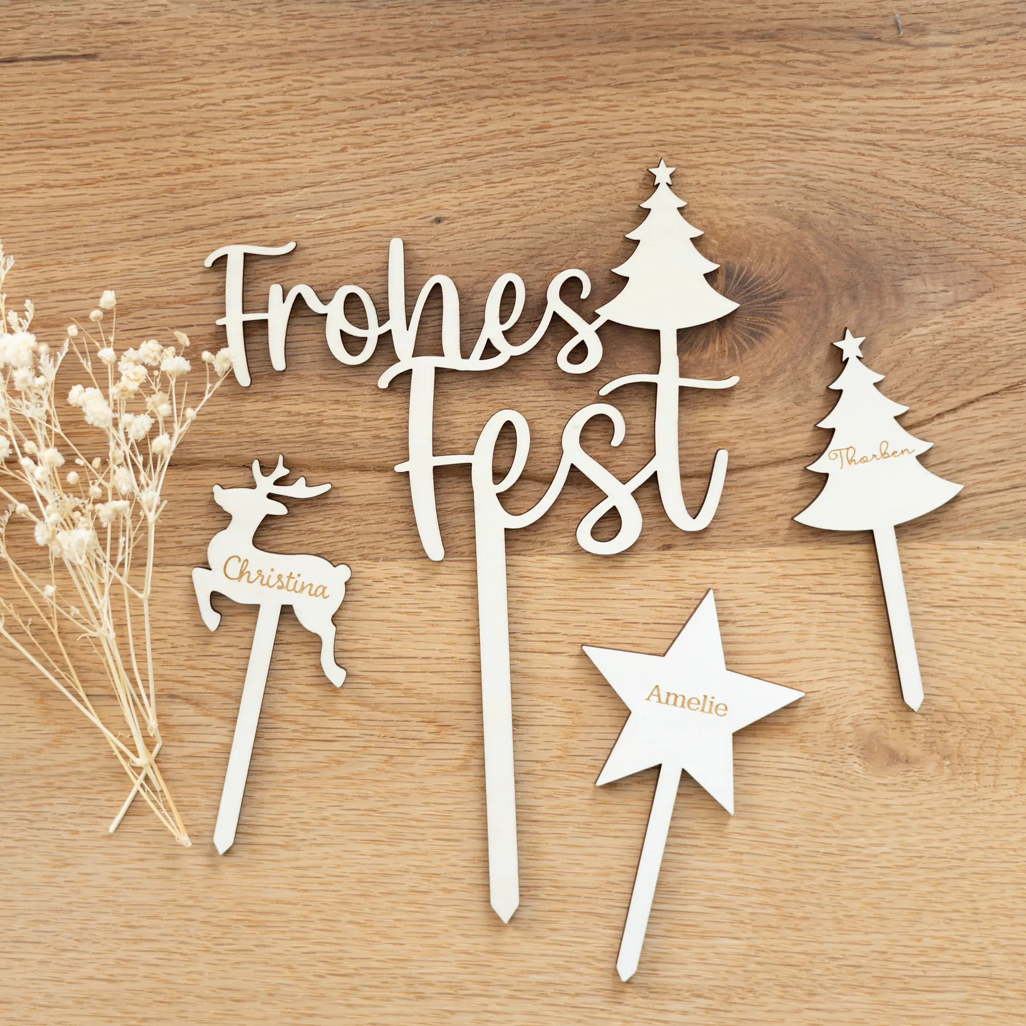 Caketopper - Frohes Fest 6 Caketopper Frohes Fest - Gruppe