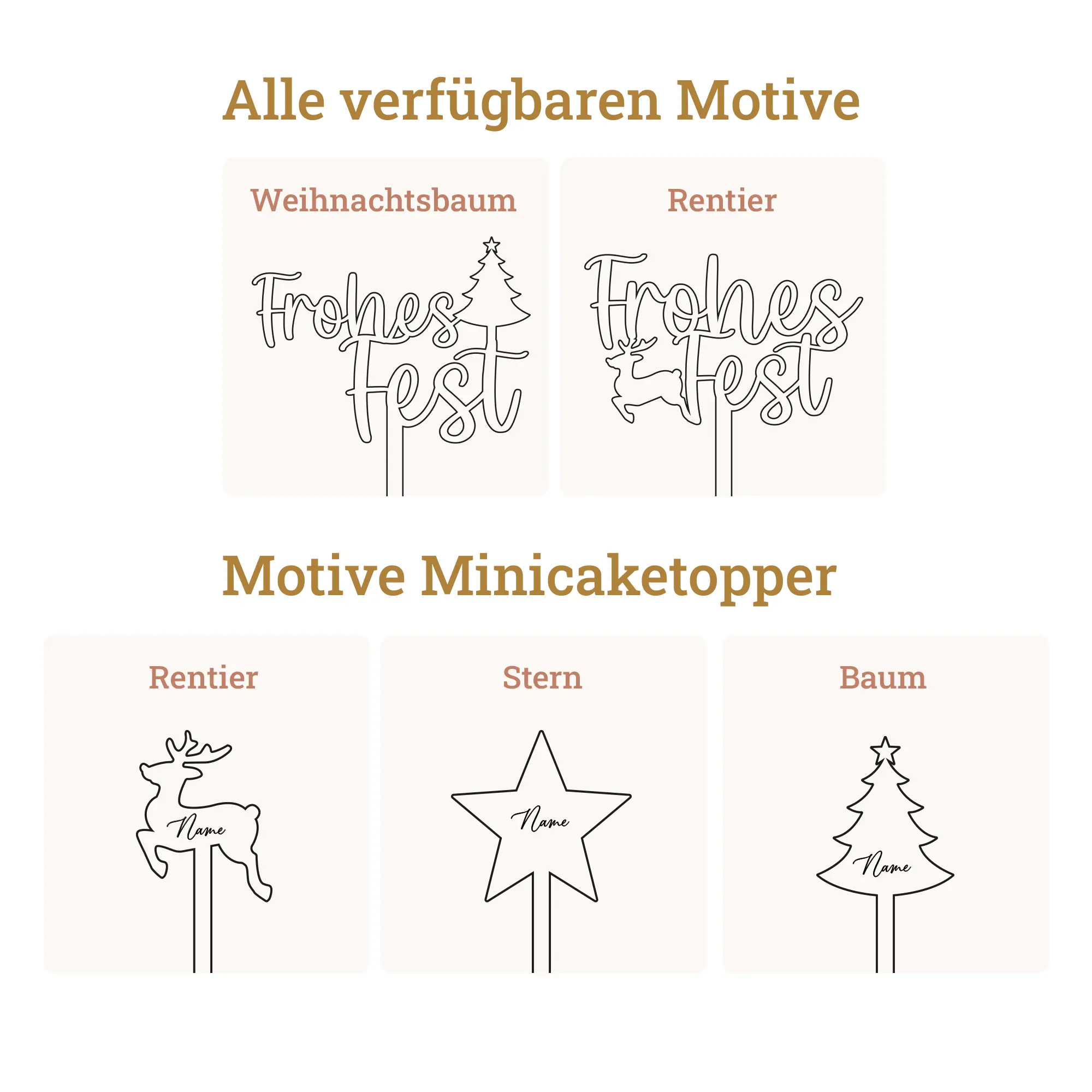 Caketopper - Frohes Fest 2 Caketopper Frohes Fest - Motive