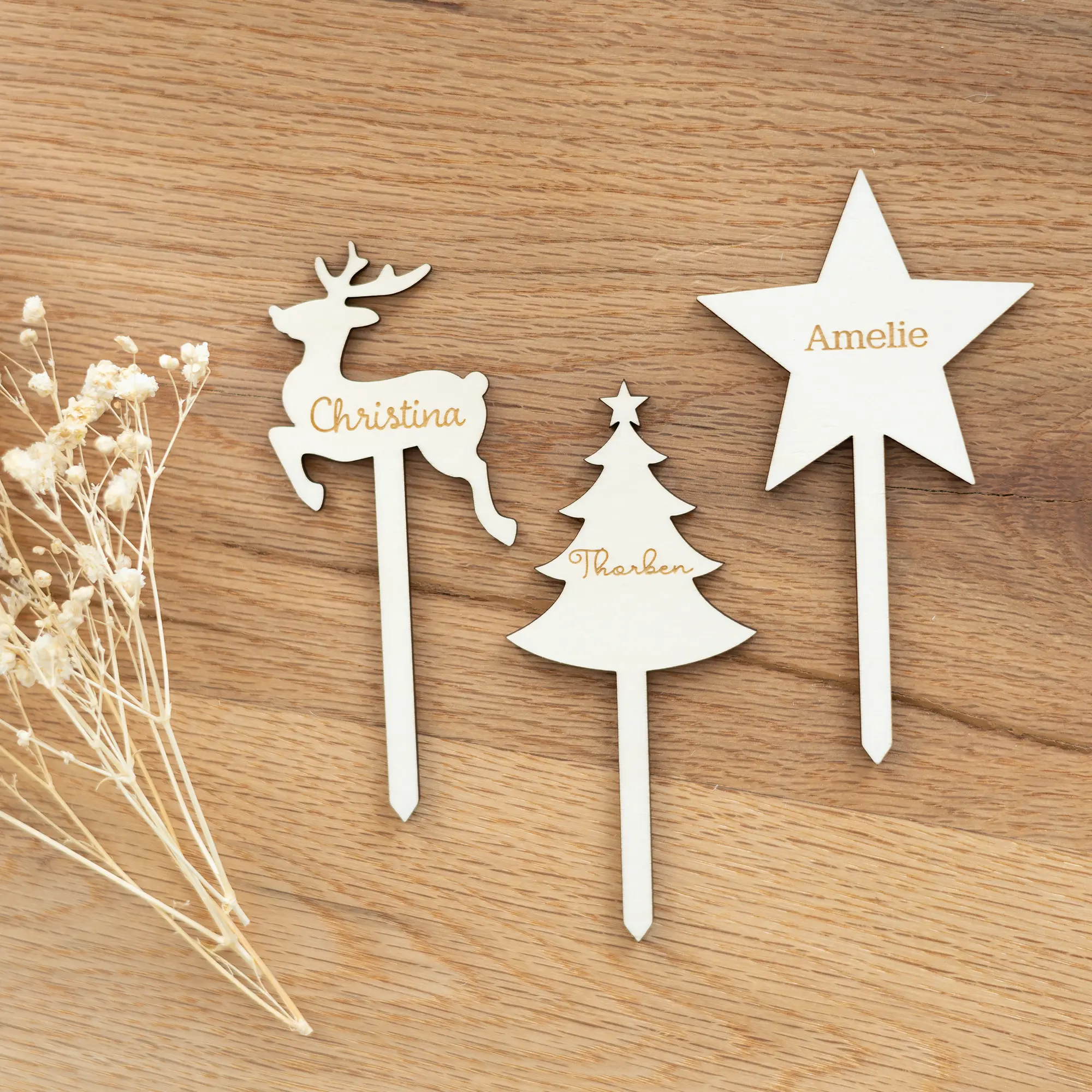 Caketopper - Frohes Fest 5 Caketopper Frohes Fest - Personalisierte Optionen