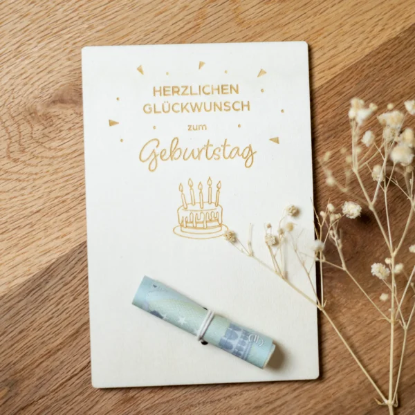 Geburtstagskarte für Geldgeschenke - personalisierbar