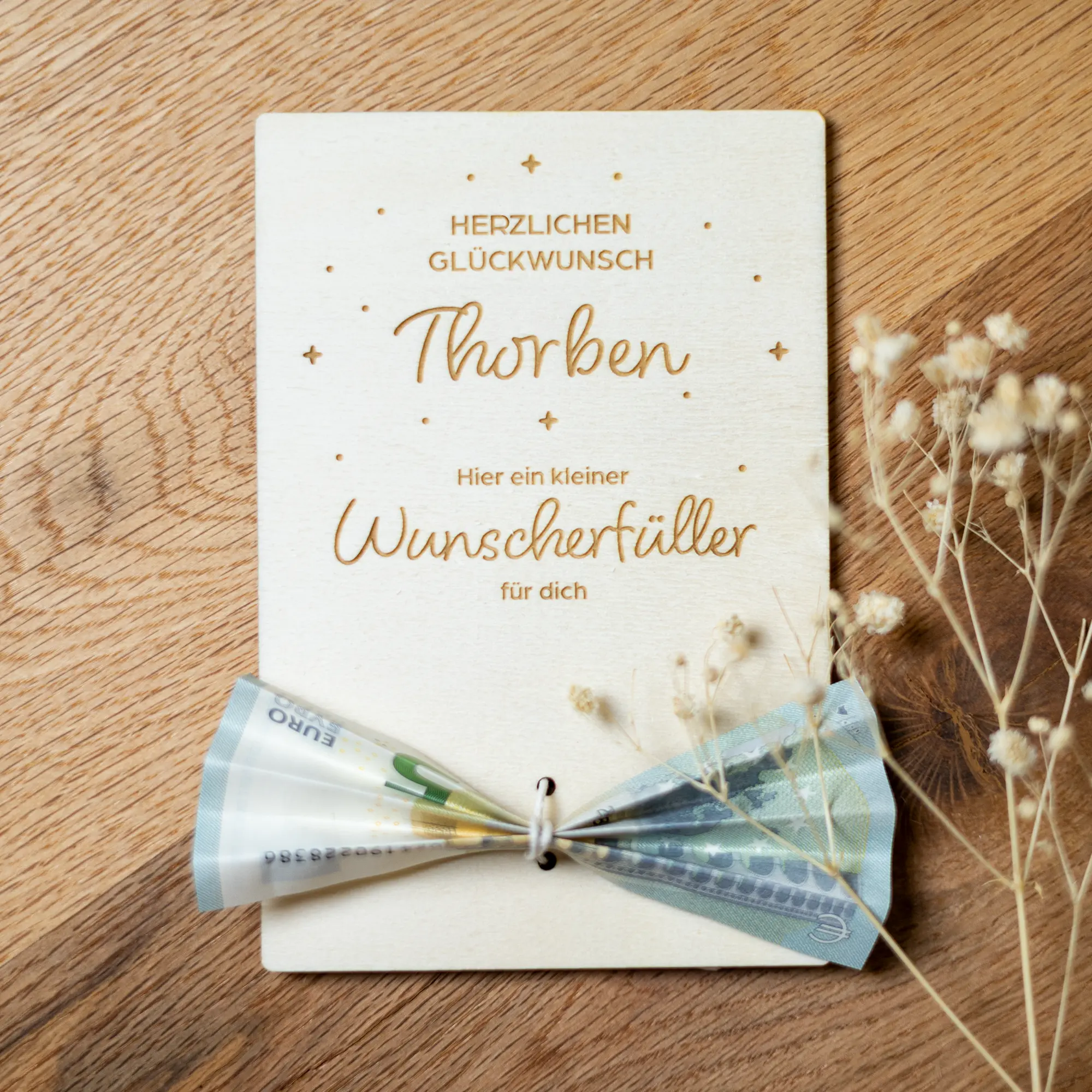 Personalisierte Geschenkkarte für Geld - Wunscherfüller