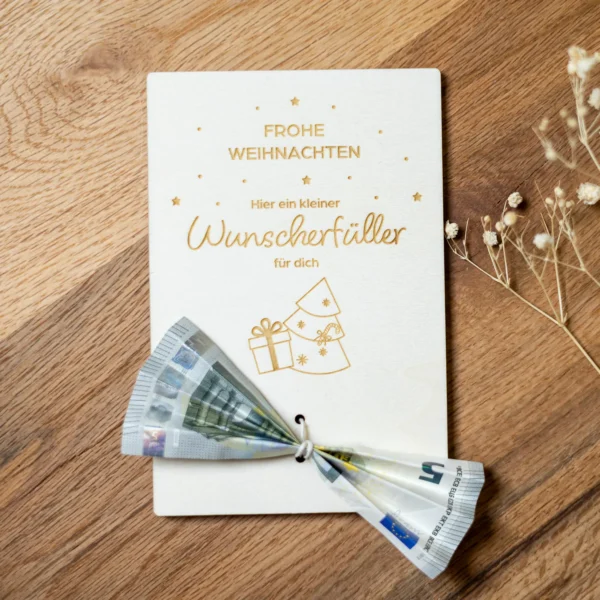 Weihnachtskarte Geldgeschenk "Wunscherfüller" - personalisierbar
