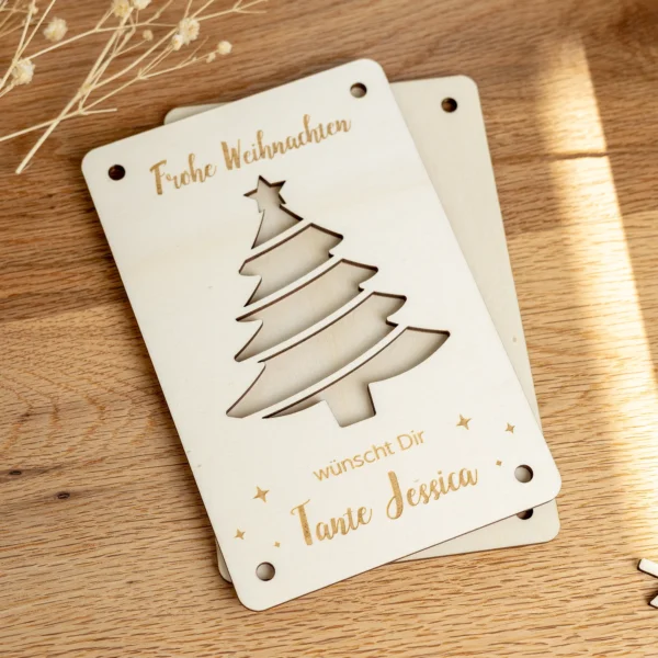 nachhaltige personalisierte Geschenkkarte "Tannenbaum" für Geldgeschenke