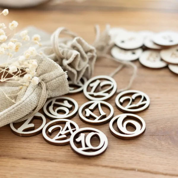 Zahlen für Adventskalender aus Holz Produktbild