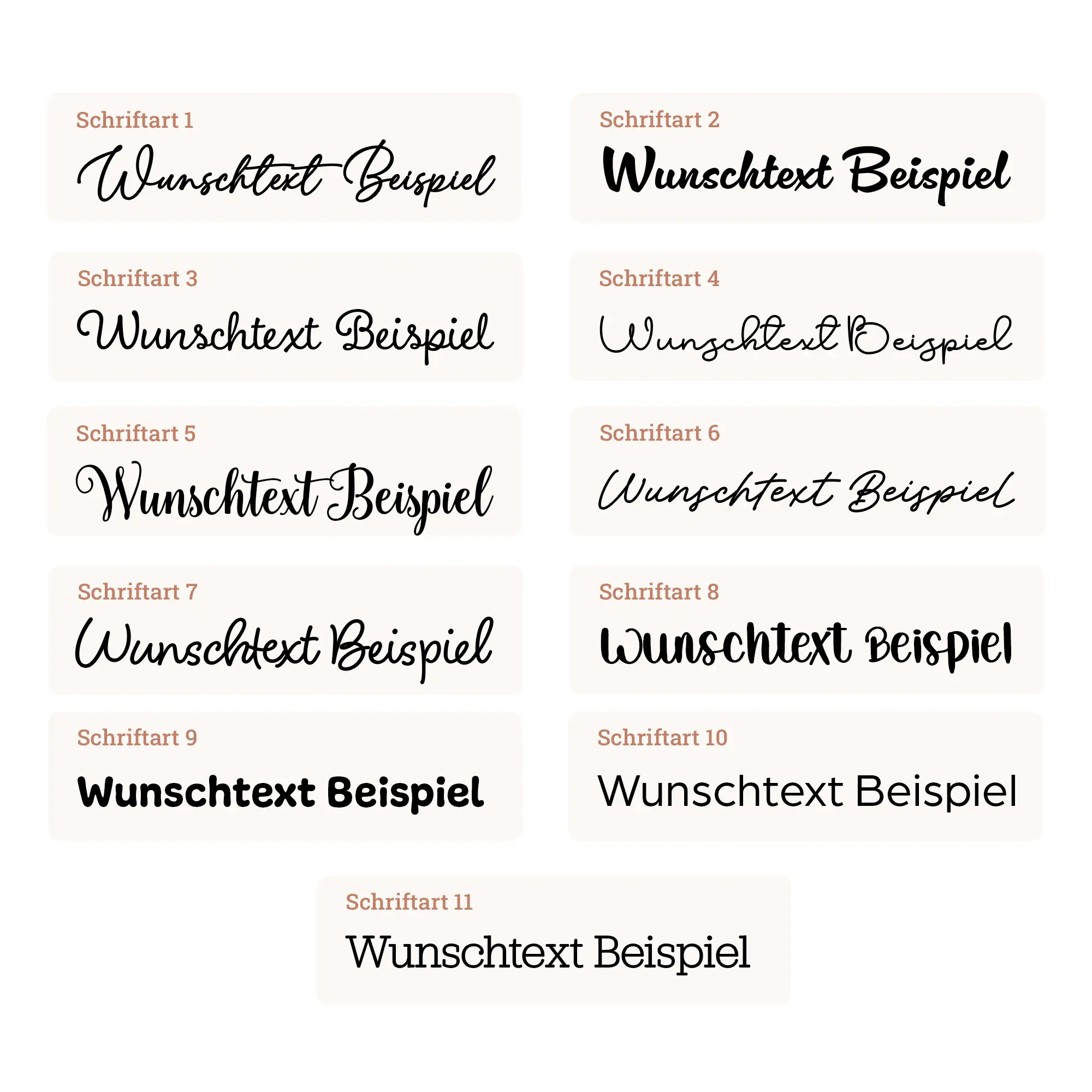 Personalisierbarer Kartenhalter "Weihnachten" aus Holz 3 Personalisierbarer Kartenhalter "Weihnachten" aus Holz - Schriftarten