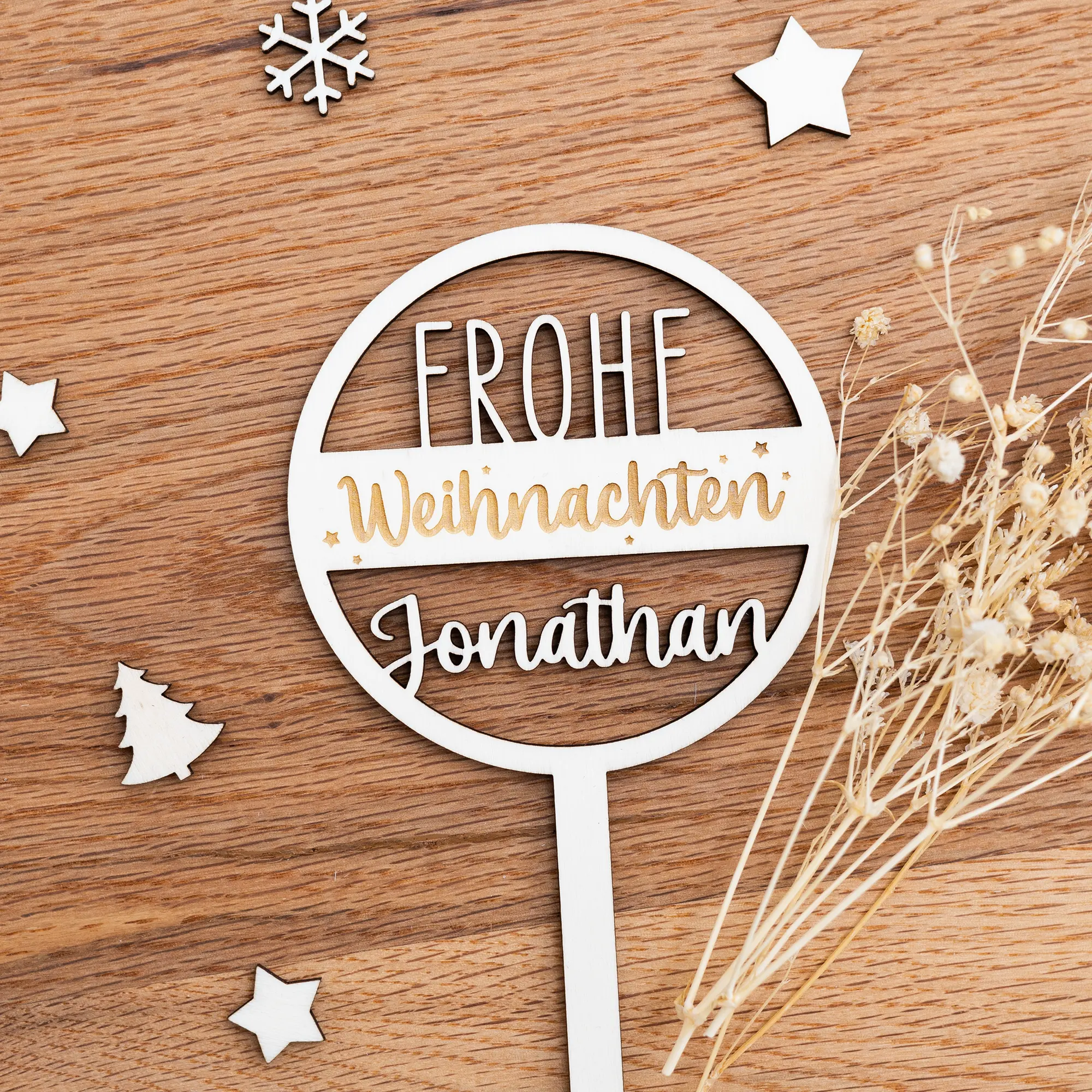 Personalisierbarer Mini Caketopper Mit Weihnachtsgruß 3 Personalisierbarer Mini Caketopper mit Weihnachtsgruß - Oberer Teil