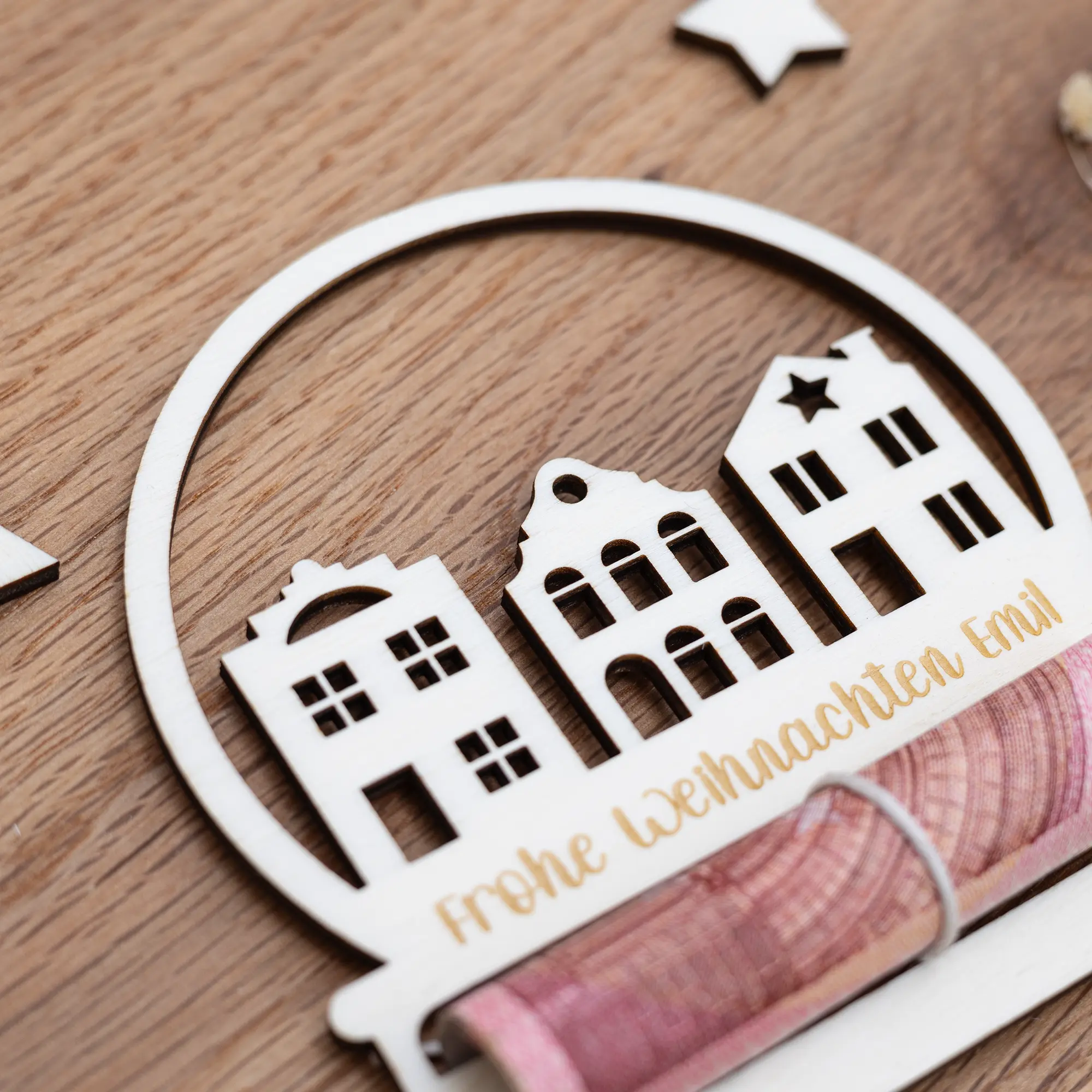 Personalisierte Geldgeschenkkarte Grachtenhäuser 6 Personalisierte Geldgeschenkkarte Grachtenhäuser - Detail