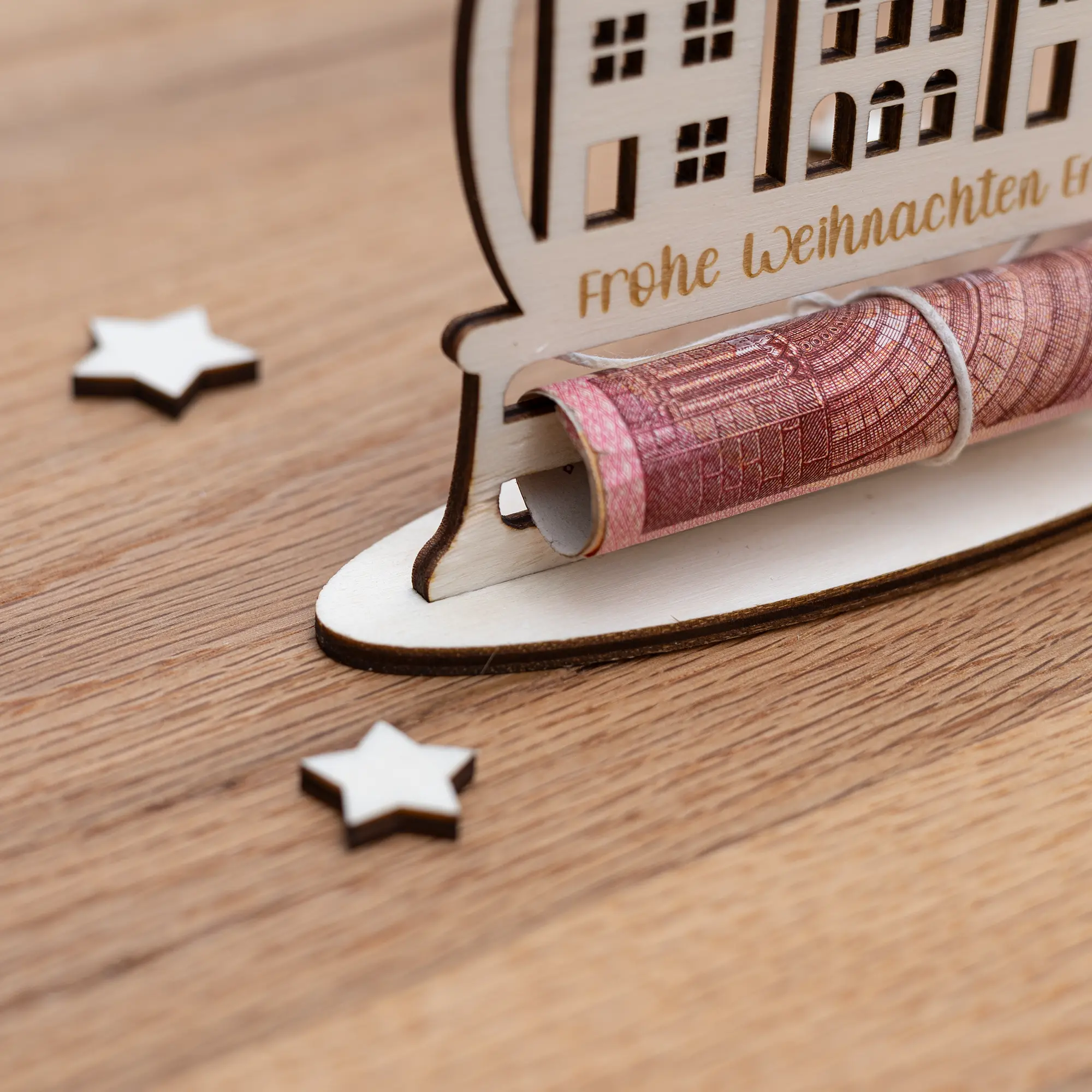 Personalisierte Geldgeschenkkarte Grachtenhäuser 4 Personalisierte Geldgeschenkkarte Grachtenhäuser - Standfuß