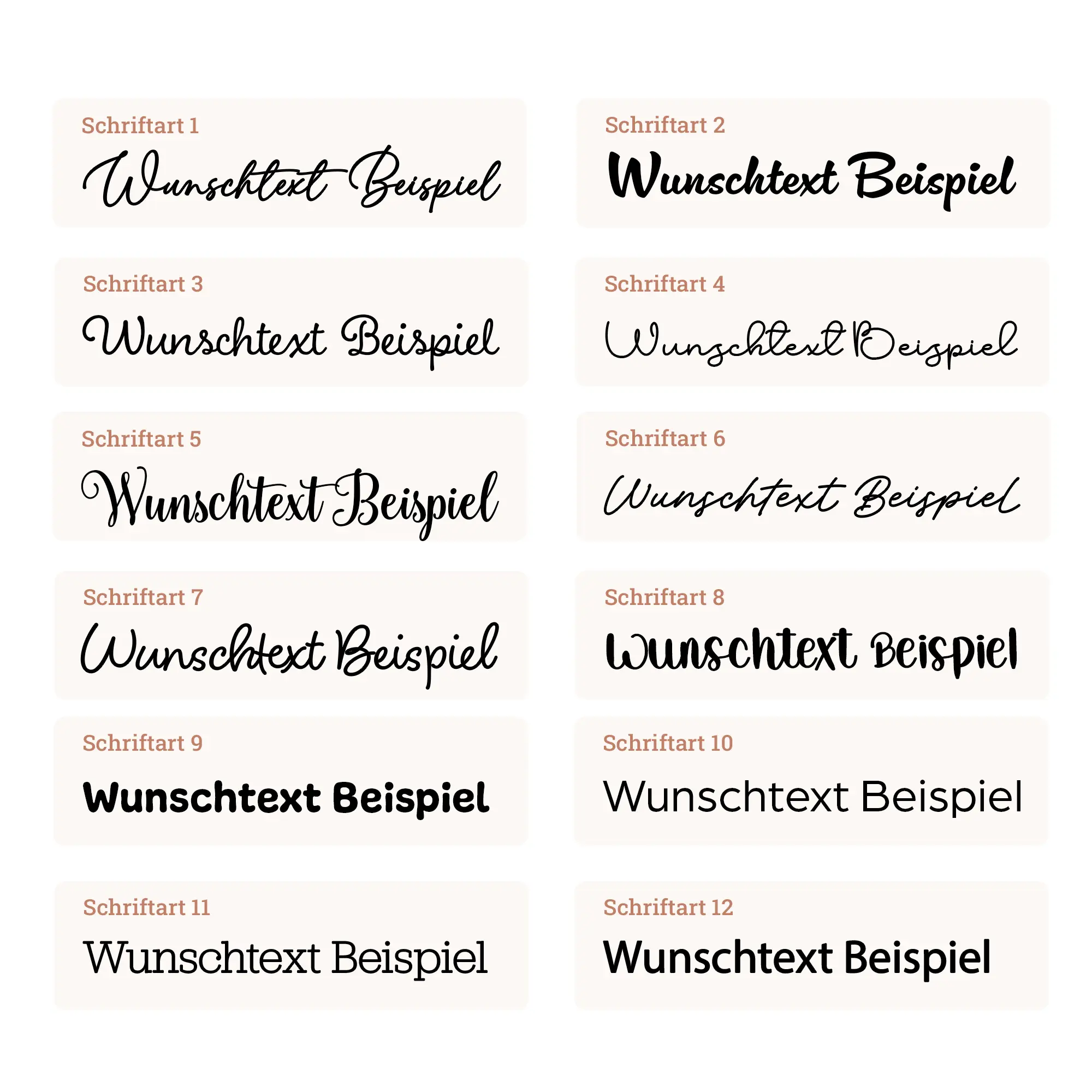 Personalisierte Geschenkanhänger für Weihnachtsgeschenke 3 Personalisierte Geschenkanhänger für Weihnachtsgeschenke - Schriftarten