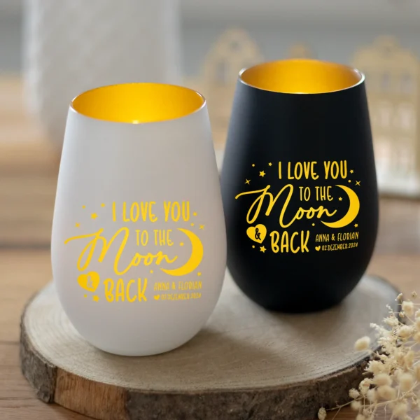 Personalisiertes Windlicht - Love you to the moon - Produktbild