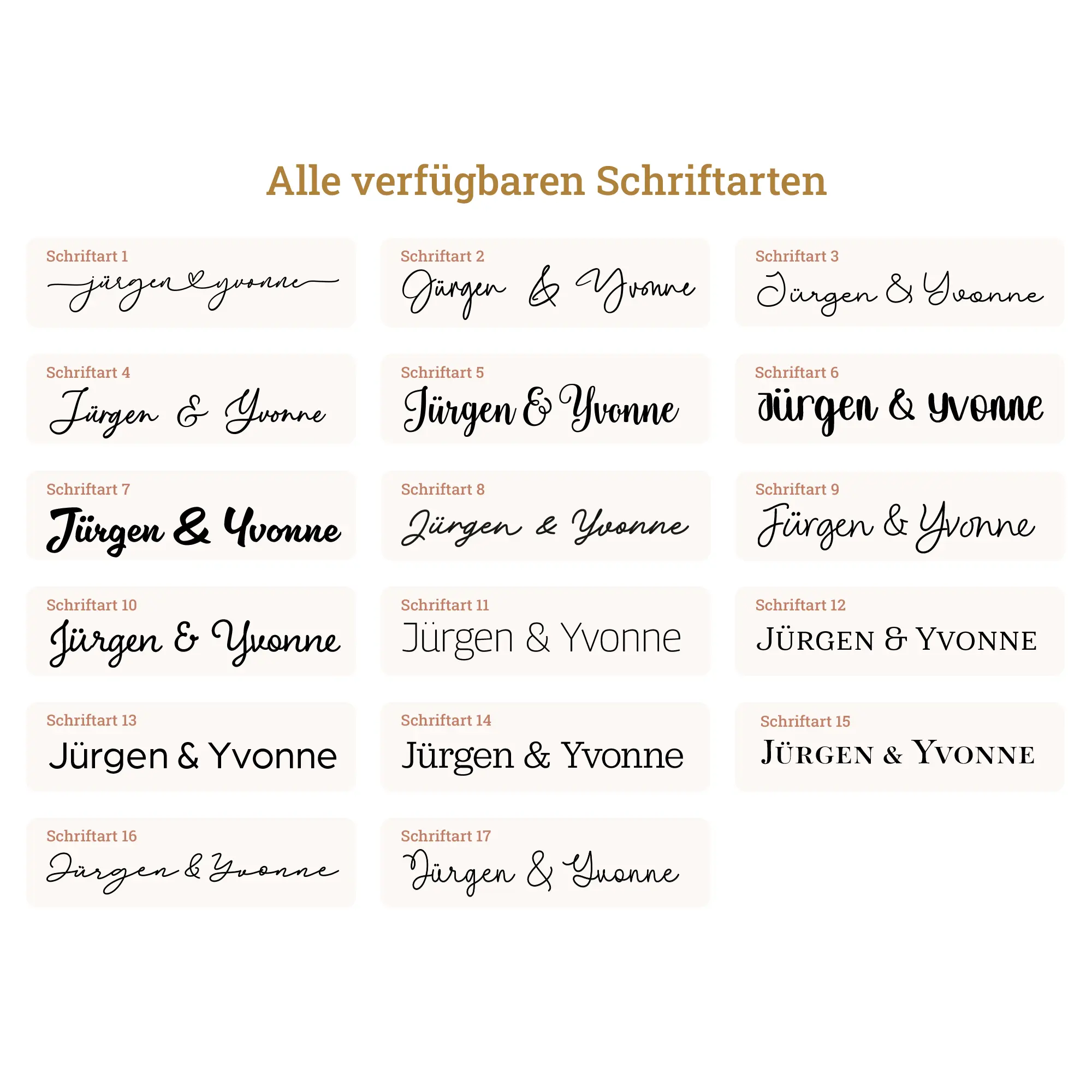 Personalisiertes Brettchen für Pärchen 3 Schneidebrett - Hände mit Wunschname + Datum - Schriftarten