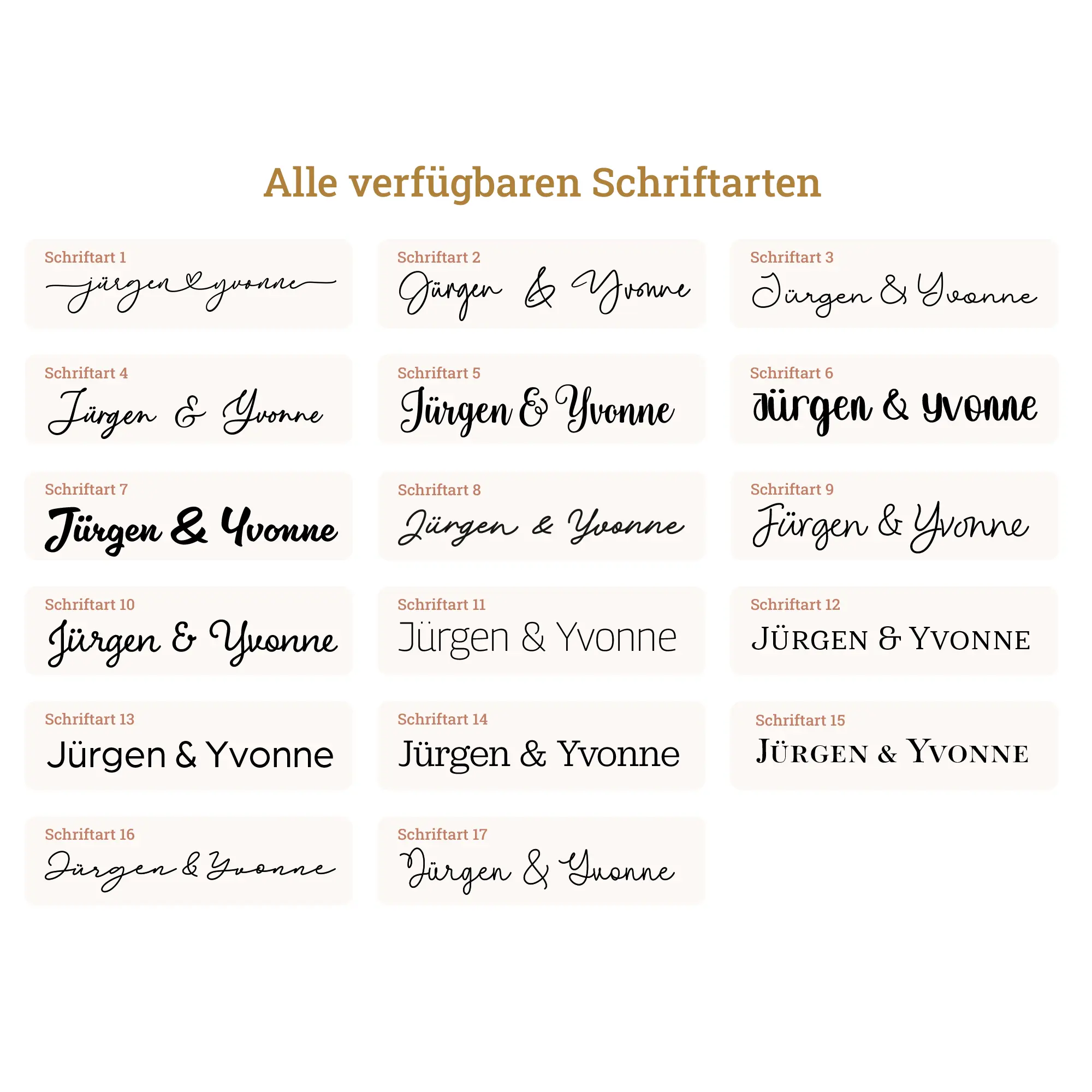 Personalisiertes Holzbrett zum Valentinstag 2 Schneidebrett - Herzschrift + Datum - Schriftarten
