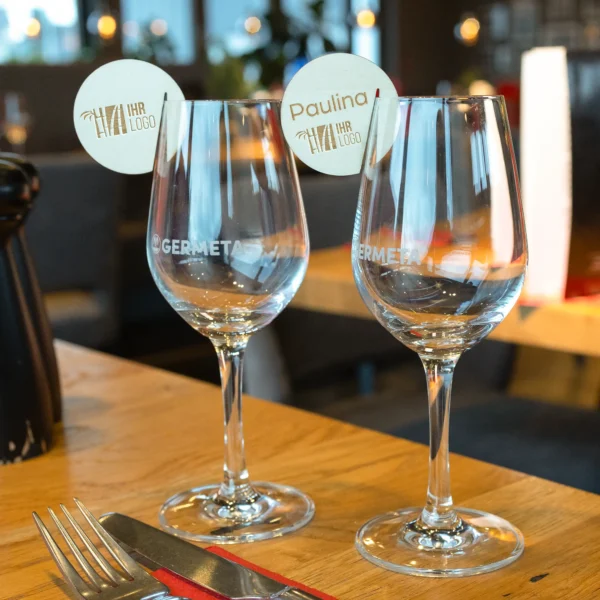 Individualisierbare Glas-Anhänger, rund mit Logo - Produktbild