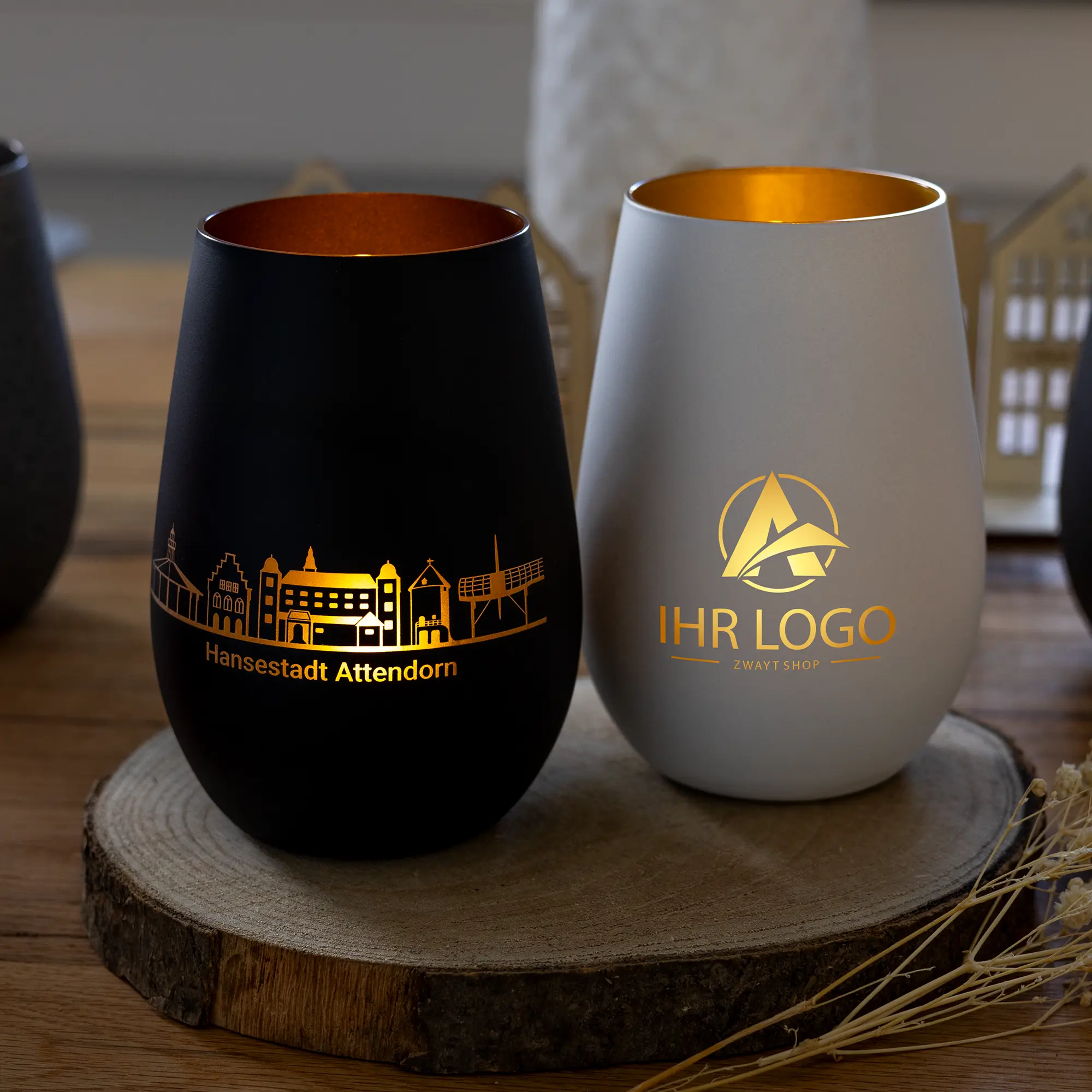 Kerzenglas - Attendorn Skyline und Logo 1 Windlicht - Attendorn Skyline und Logo