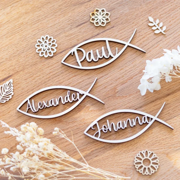 Fische mit Namen Lasercut - Produktbild