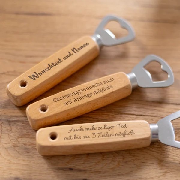 Personalisierbarer Flaschenöffner mit eurem Wunschtext - Produktbild