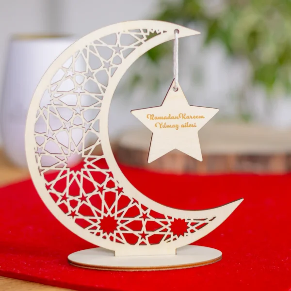 Personalisierbarer Ramadan Tischaufsteller mit Stern - Produktbild