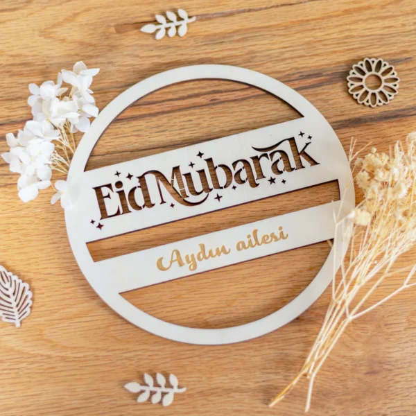Personalisierbares Holzschild Eid Mubarak - Produktbild