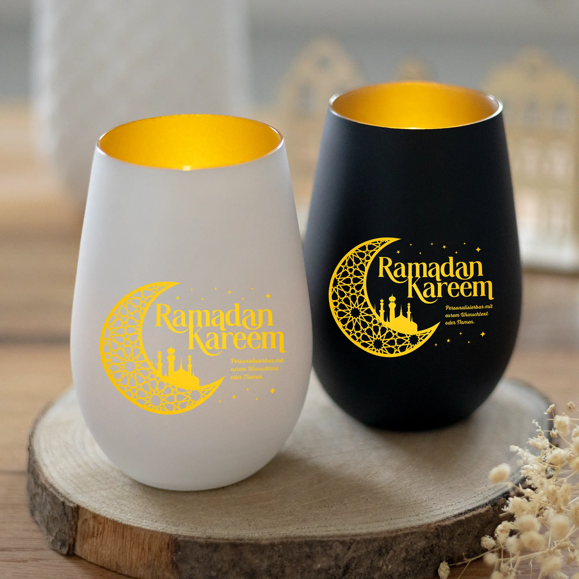 Personalisierbares Windlicht – „Ramadan Kareem" mit Wunschtext 1 Personalisierbares Windlicht Ramadan Kareem