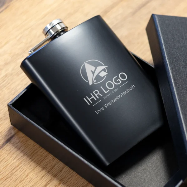 Personalisierter Flachmann mit Geschenkbox für B2B -Produktbild