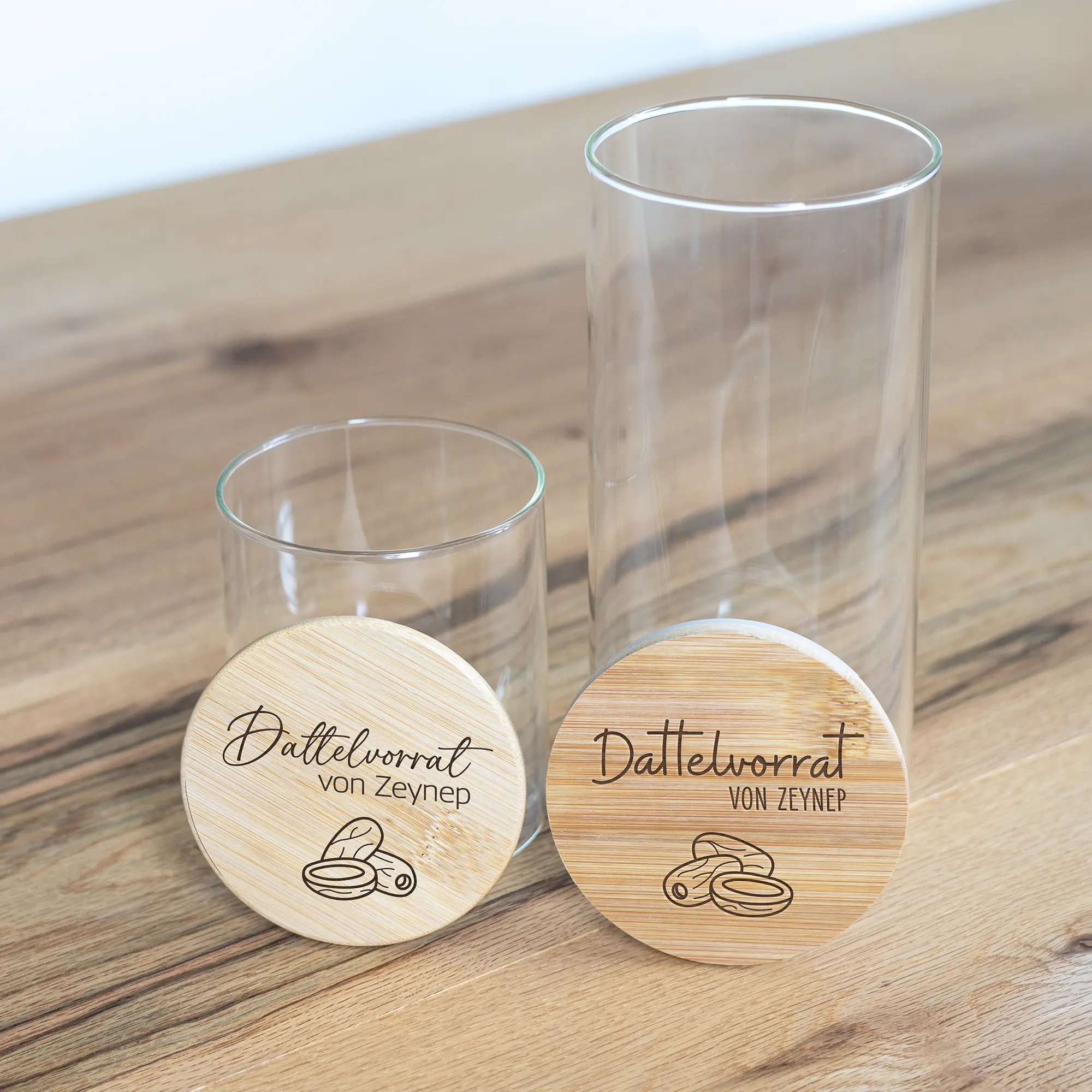 Personalisiertes Vorratsglas - Dattelvorrat - Vergleich