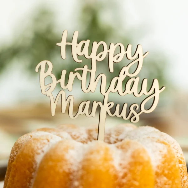 Caketopper Happy Birthday Schritzug Produktbild