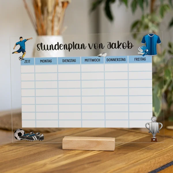 Stundenplan auf Acrylglas - Fußball - Produktbild