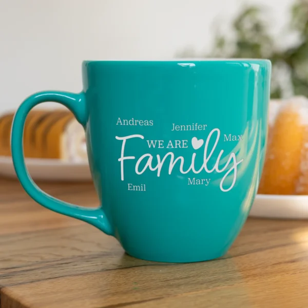Personalisierte Tasse - We are FamilyProduktbild